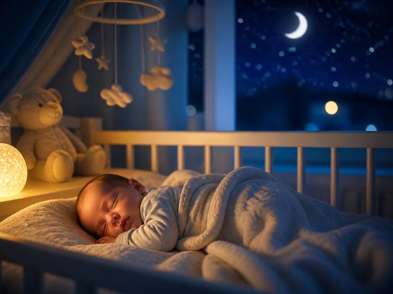 Bebê relaxado e calmo ouvindo música pelo aplicativo